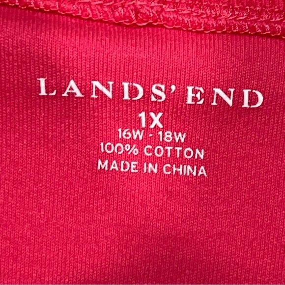 Lands End Turtleneck Womens 1X Pink Pullover Stretch Long Sleeve Top - Picture 4 of 9